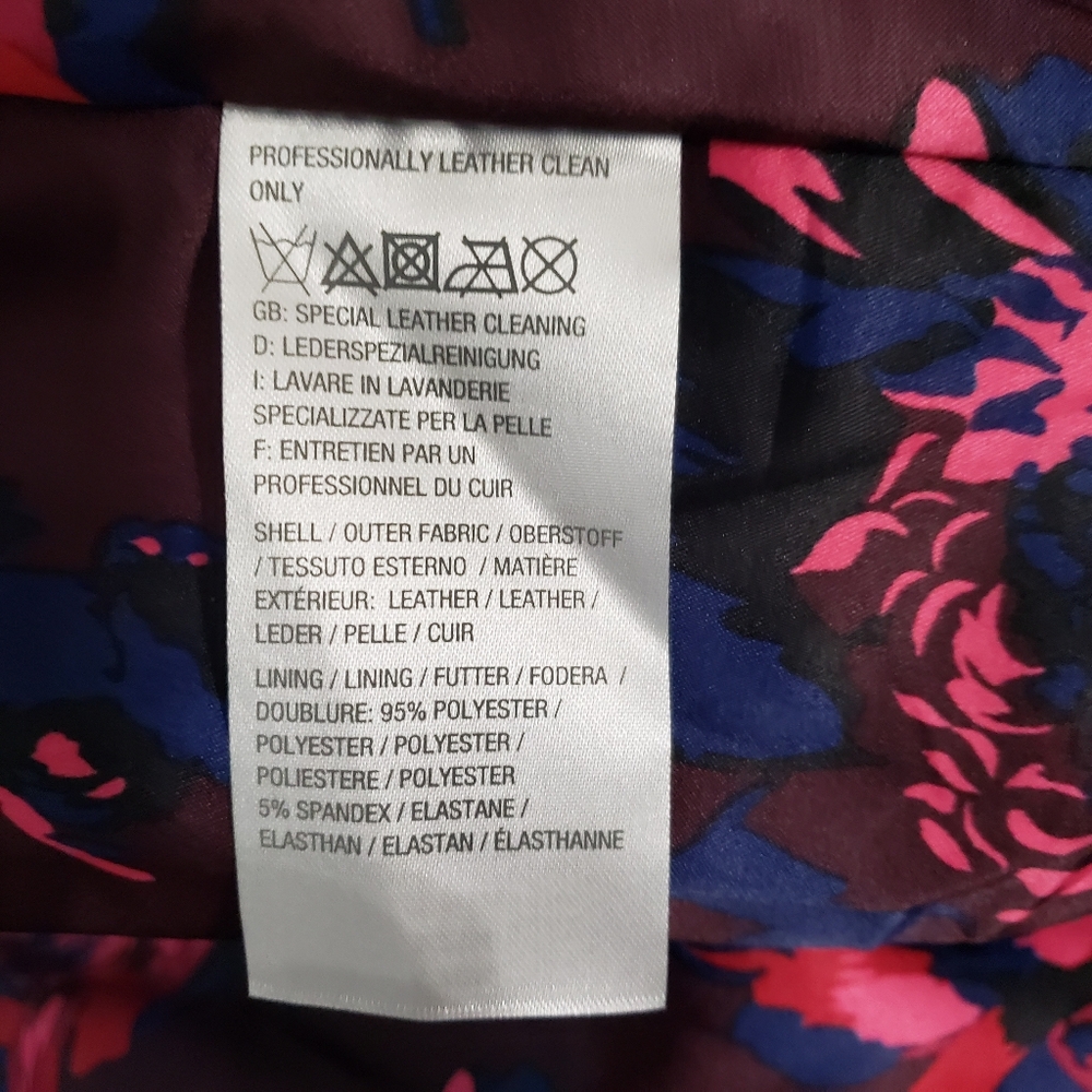 Isaac Mizrahi Live Suede Moto Motorcycle Jacket Printed Lining New Sz 18W Blue - Picture 8 of 11